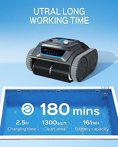 WYBOT Cordless Wall Climbing Robotic Pool Cleaner with Intelligent Path Cleaning