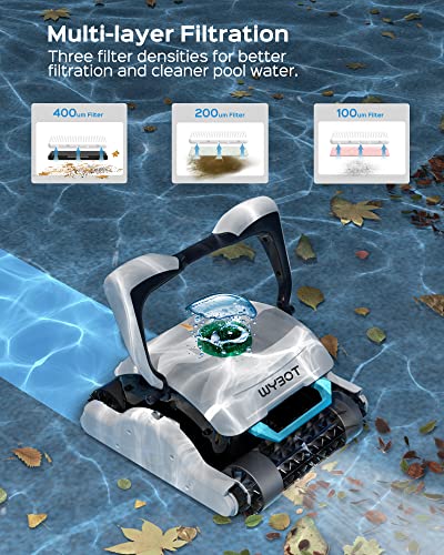 WYBOT Robotic Pool Cleaner, Ultra Strong Suction, Wall Climb Pool Vacuum with Remote Control